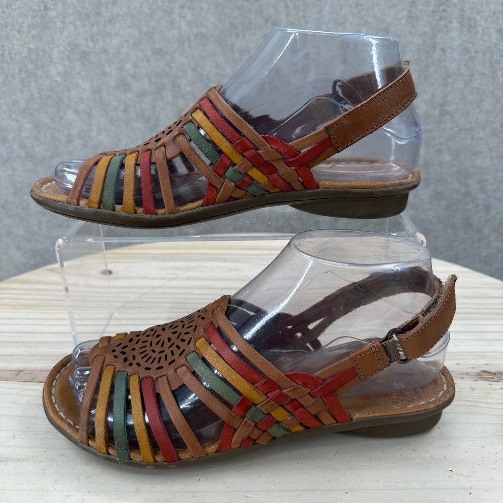 Naturalizer Wendy Huarache Sandals Womens 6M Multi Color Woven Leather Flat